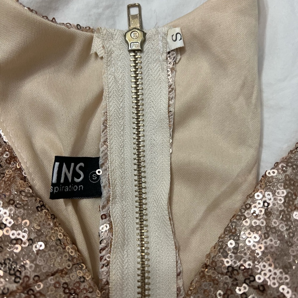 Rose Gold Sequin Party Dress - Picture 8 of 9